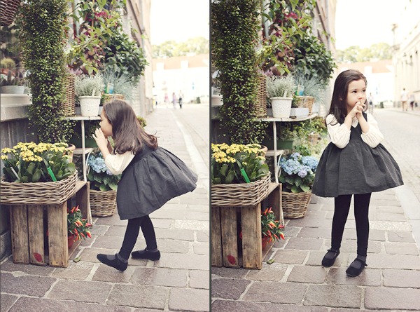 Vestido negro invernal para niña