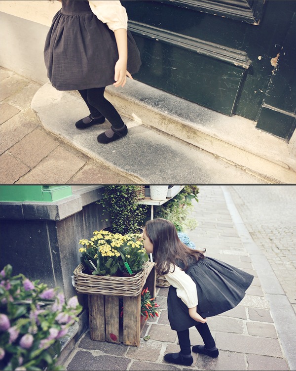 Vestido negro invernal para niña